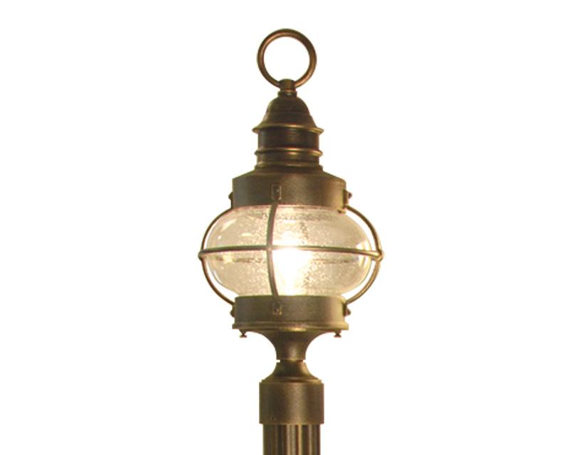 Bridgewater, Small, aluminum, Post Mount, Clear glass, (1) 60W INC, 120V